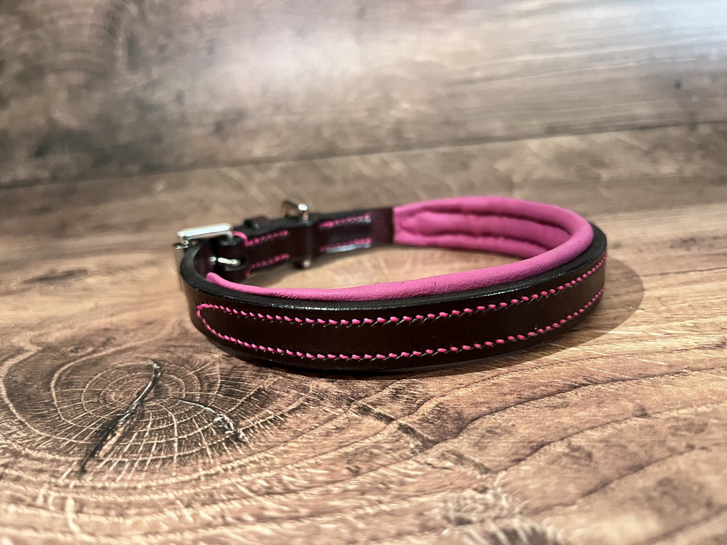 Handmade Padded Leather Dog Collar