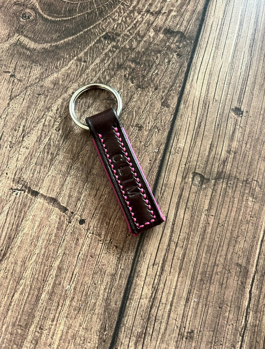 Handmade Padded Leather Keyring