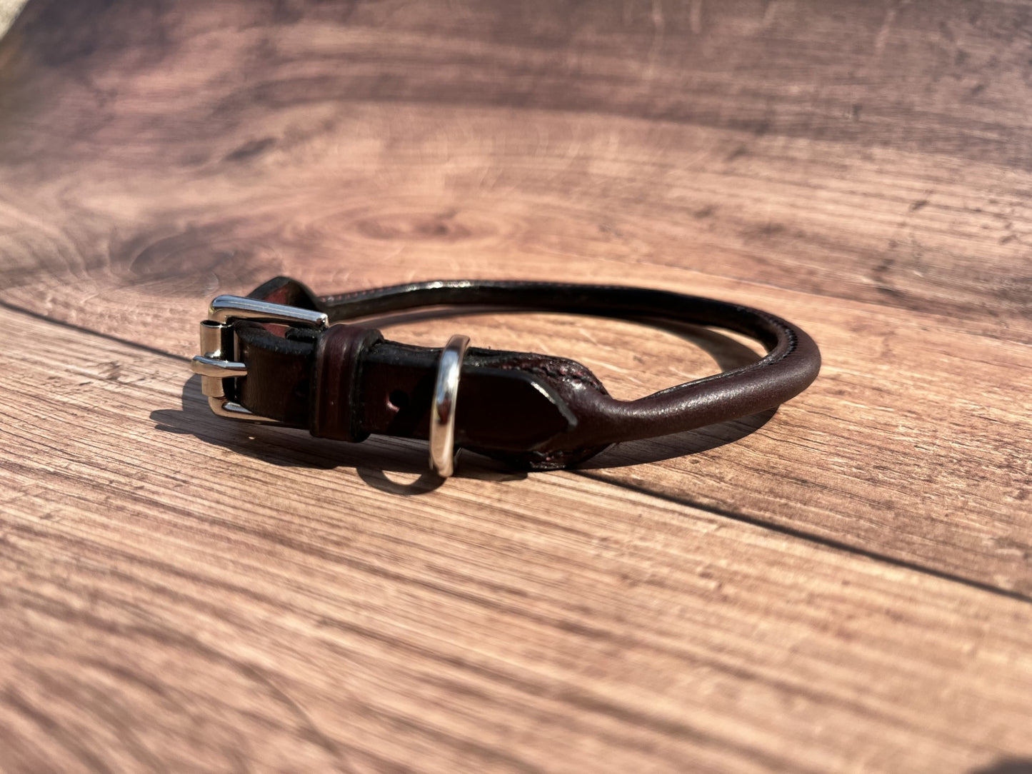 Handmade Rolled Leather Dog Collar