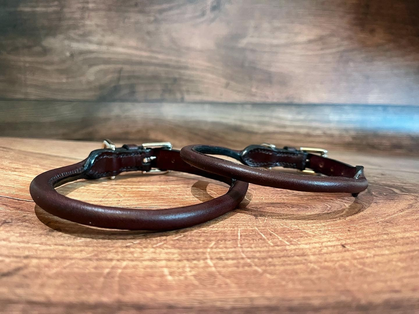 Handmade Rolled Leather Dog Collar