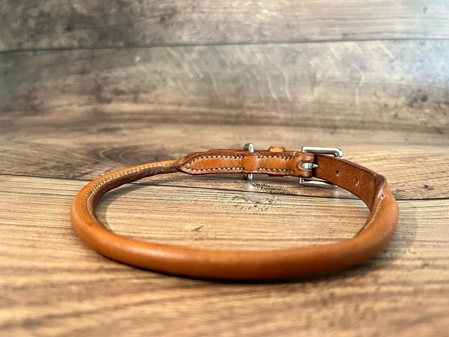 Handmade Rolled Leather Dog Collar