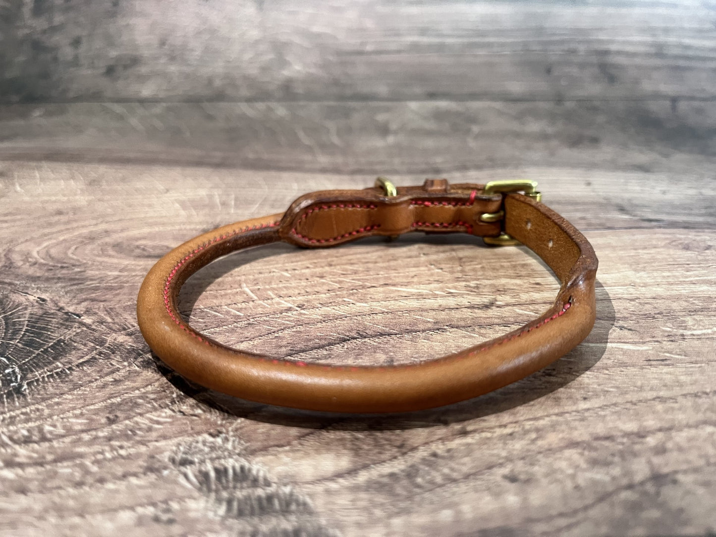 Handmade Rolled Leather Dog Collar