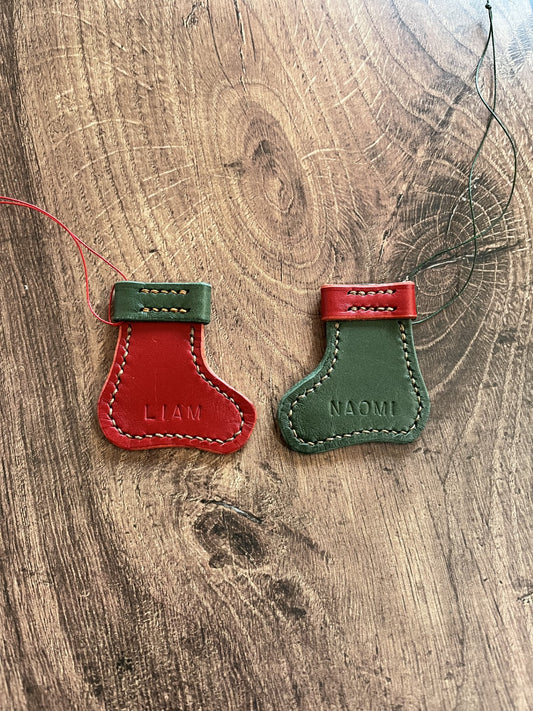 Handmade Leather Christmas Tree Ornaments